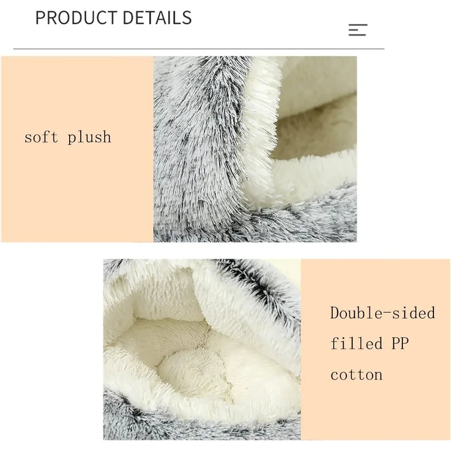 Hooded Cat Bed for Indoor Cats and Small Dogs Large
