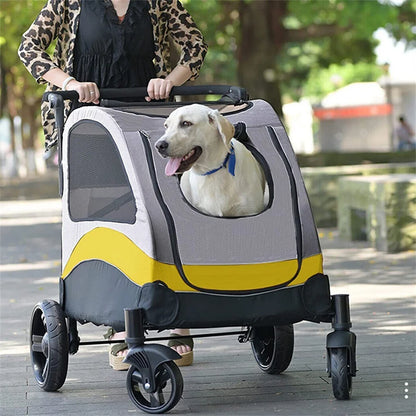 Extra Large Dog Stroller Buggy Portable 4 Wheels Dog Stroller