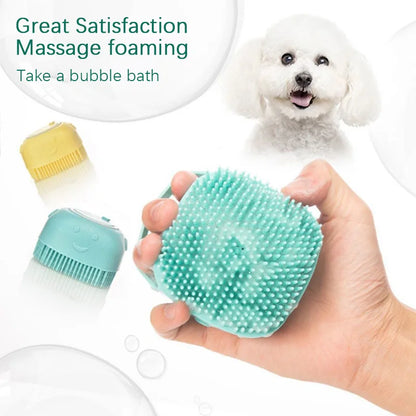 Pet Grooming Bath Massage Brush With Soap And Shampoo