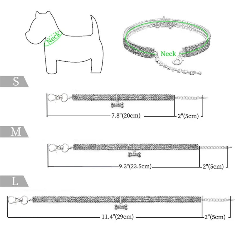 Bling Rhinestone Dog Collar Crystal Puppy Chihuahua Pet