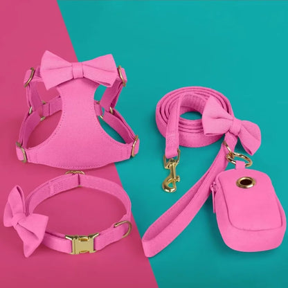 Cute Extra Small Dog Harness Set with Three Detachable