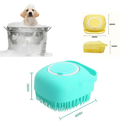 Pet Grooming Bath Massage Brush With Soap And Shampoo