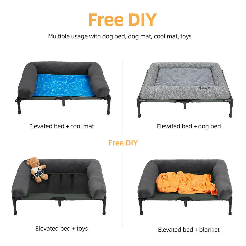 Dog Bed for Dogs and Cats Indoor Outdoor Elevated