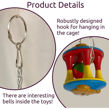 Parrot Ball Toy with Bell Cage Hanging Accessories for Medium
