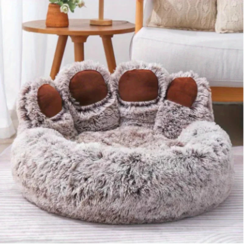 Dog Bed Cat Pet Sofa Cute Bear Paw Shape Comfortable