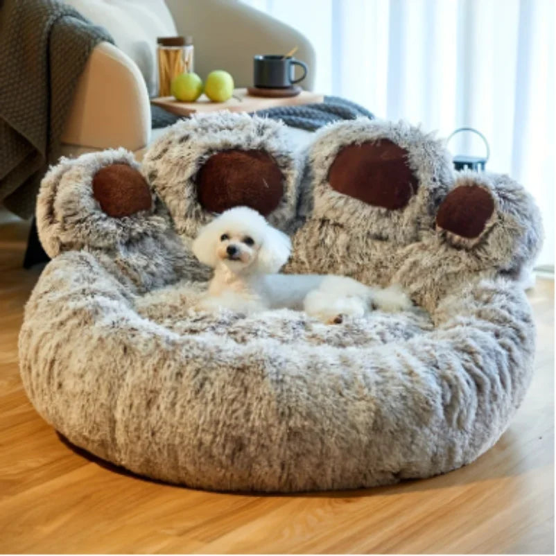 Dog Bed Cat Pet Sofa Cute Bear Paw Shape Comfortable