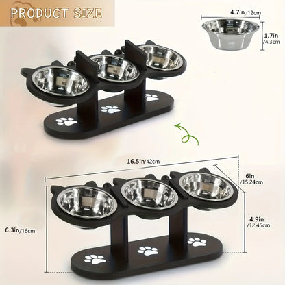 Elevated Cat Bowls 15° Tilted Raised Cat Food Bowls