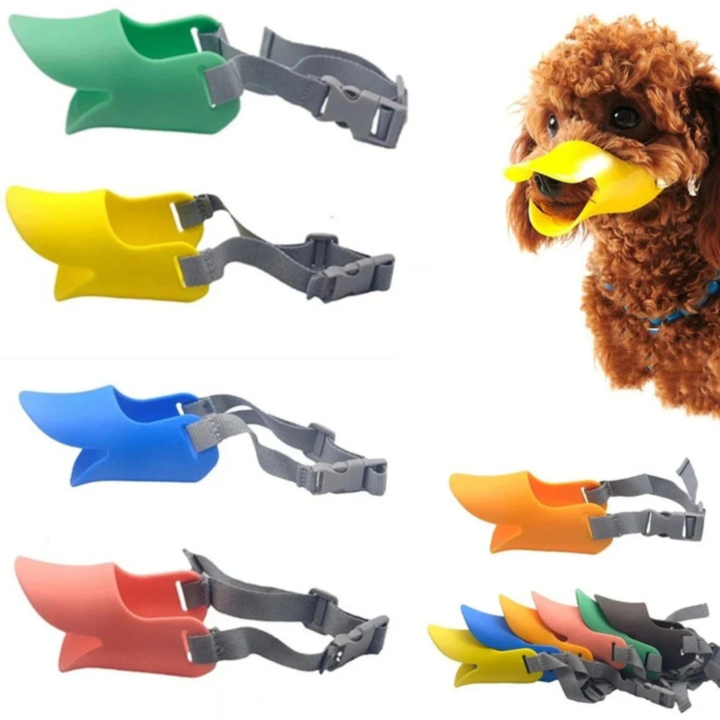 Dog Muzzle Silicone Duck Muzzle Mask  Pet Dogs Anti Bite