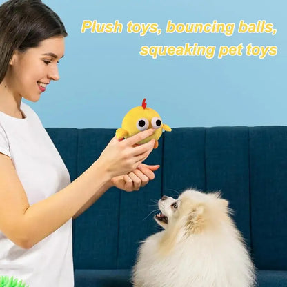 Bounce Ball Cartoon Chicken Plush Toys with Sound