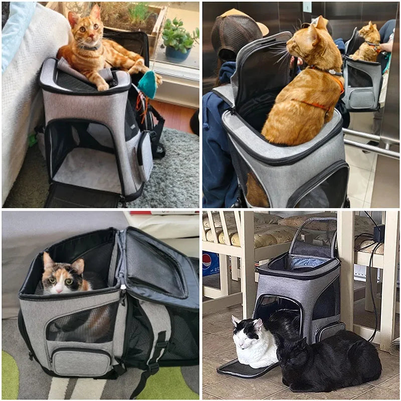 Breathable Pet Cat Carrier Backpack Foldable Pet Carrier