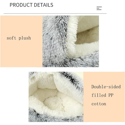 Hooded Cat Bed for Indoor Cats and Small Dogs Large