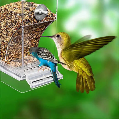 Acrylic Bird Feeders Anti Spill Automatic Parrot Feeder