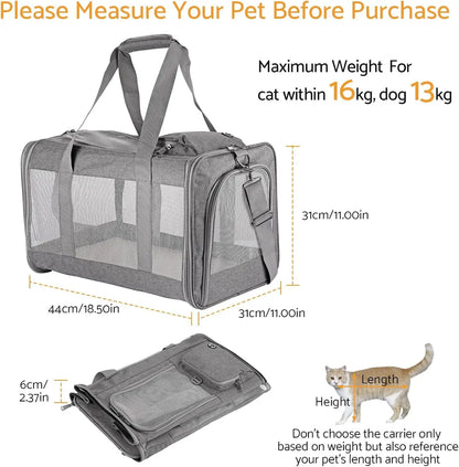 Airline Approved Pet Carrier for Cats Dogs Soft Travel Bag