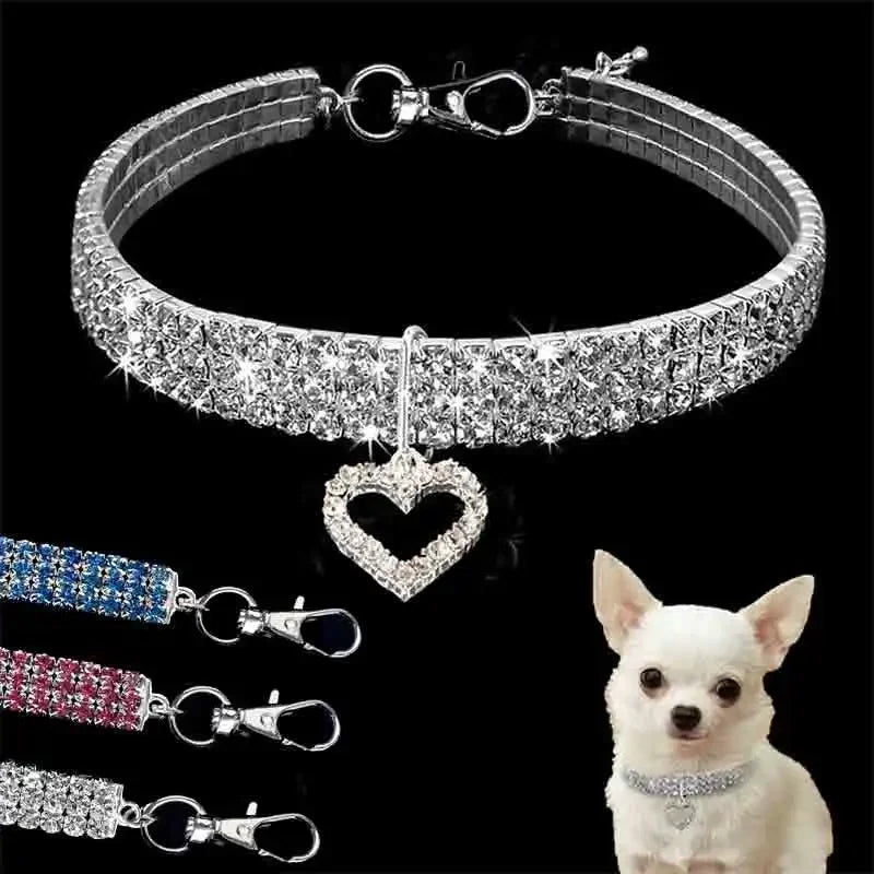 Bling Rhinestone Dog Collar Crystal Puppy Chihuahua Pet