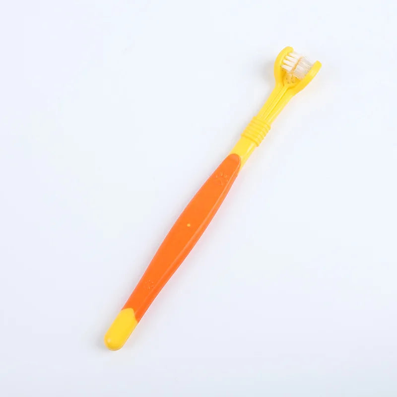 3-Sided Pet Toothbrush Dog Plastic Toothbrush Removing