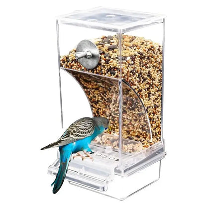 Acrylic Bird Feeders Anti Spill Automatic Parrot Feeder