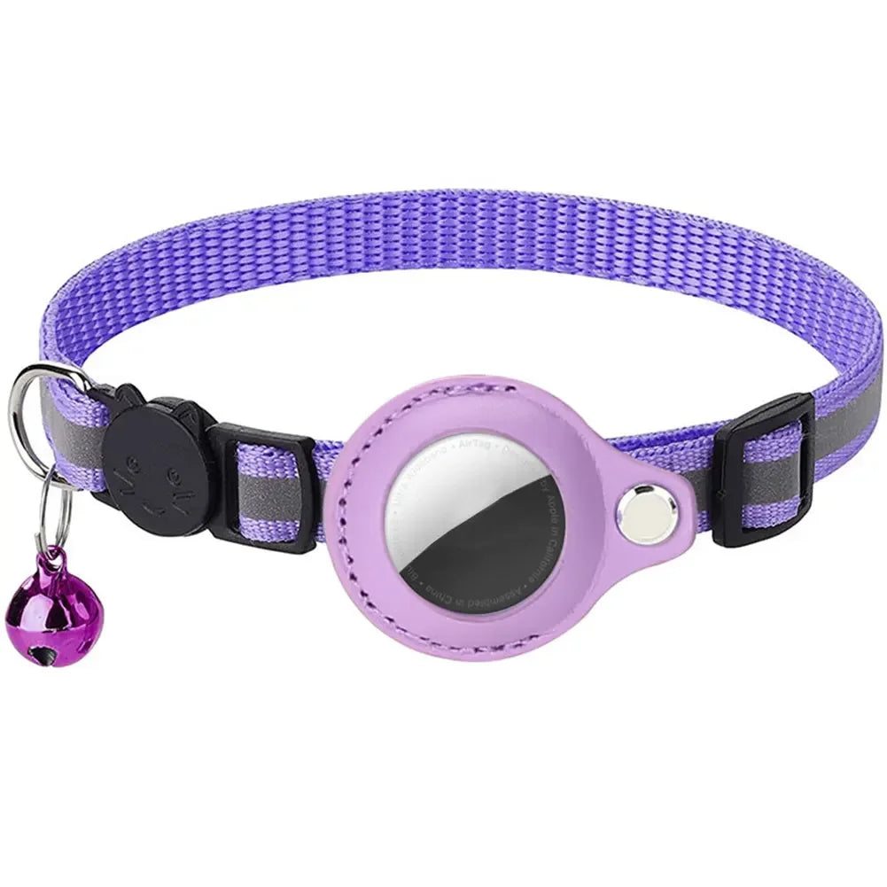 Reflective Cat Collar with Apple AirTag Holder Adjustable