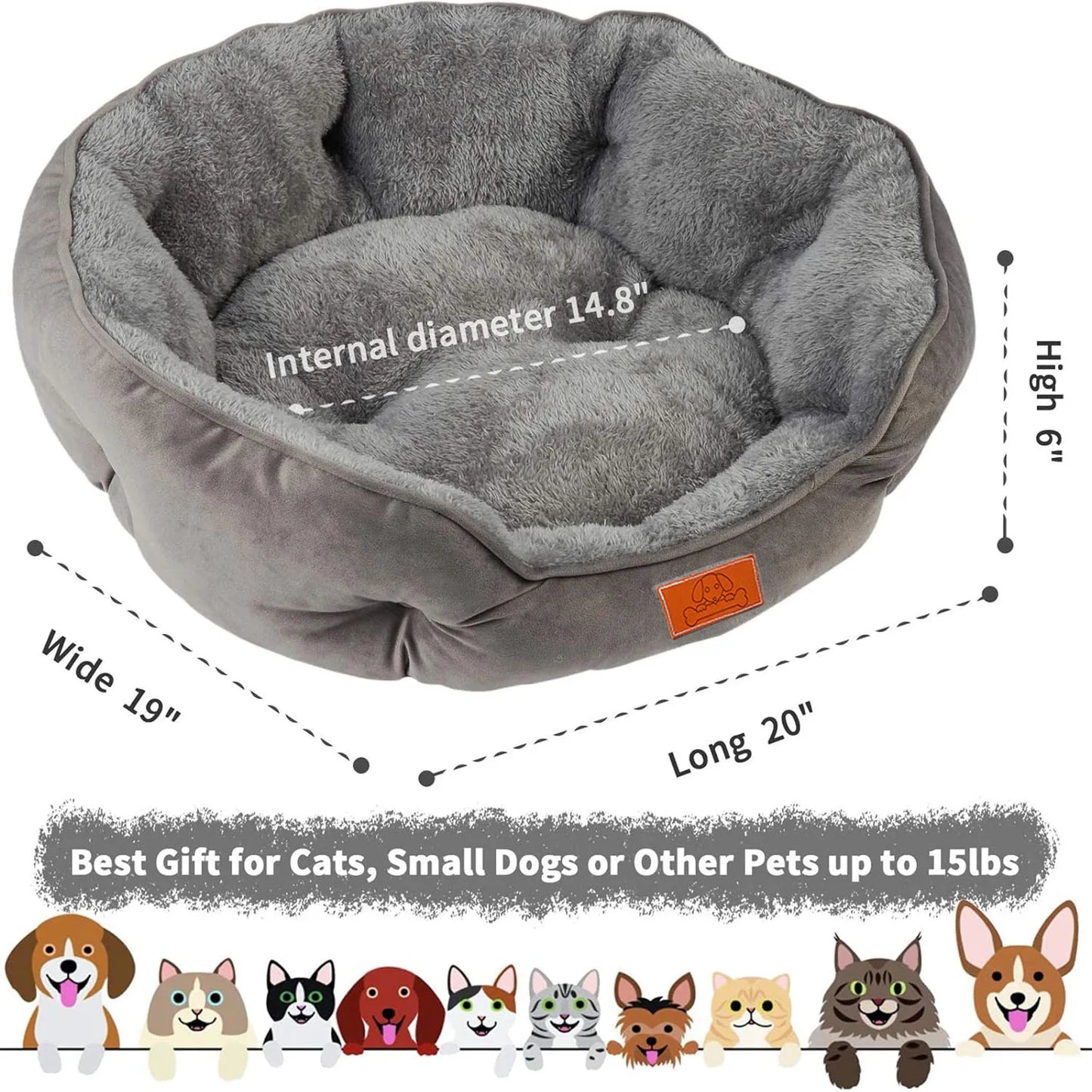Pet Bed for Small and Large Pets, Soft, Washable, Non-Slip