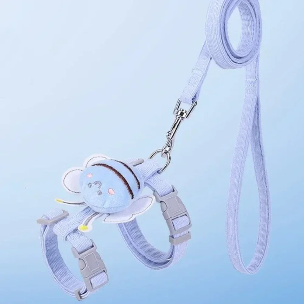 Cat Harness Leash Collar Set Adjustable Cartoon