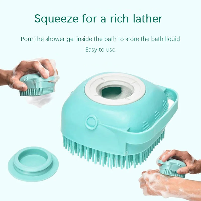 Pet Grooming Bath Massage Brush With Soap And Shampoo