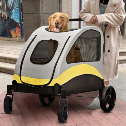 Extra Large Dog Stroller Buggy Portable 4 Wheels Dog Stroller