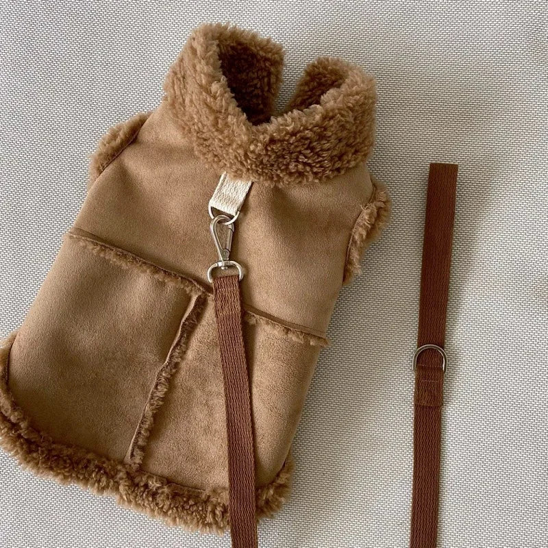 Classic Solid Color Dog Vest Autumn Winter Wool Warm