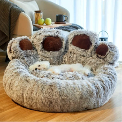 Dog Bed Cat Pet Sofa Cute Bear Paw Shape Comfortable