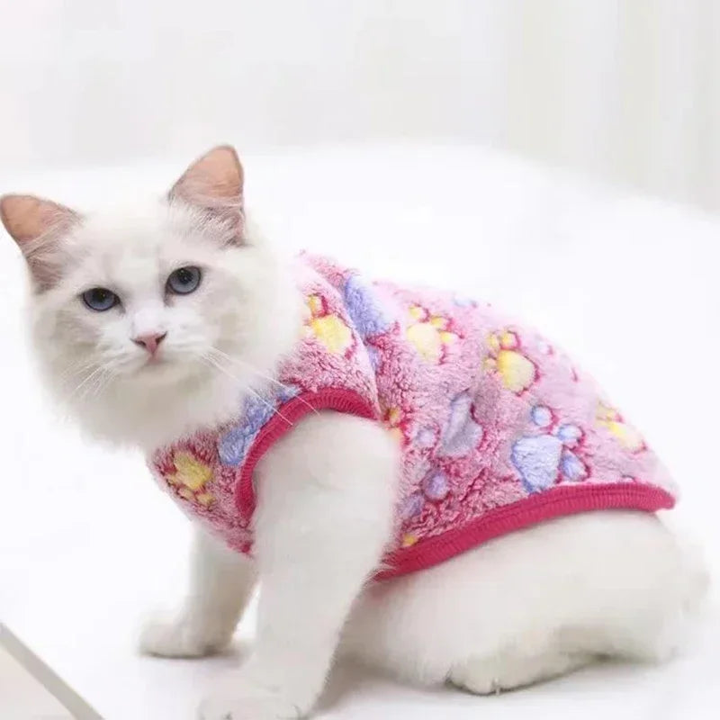 Cartoon Fleece Pet Cat Clothes Winter Warm Pet Dog