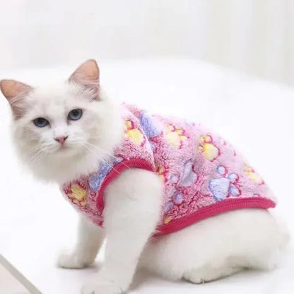Cartoon Fleece Pet Cat Clothes Winter Warm Pet Dog