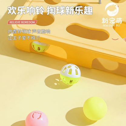 Interactive Cat Toy Puzzle Box Wooden Treat Maze Play