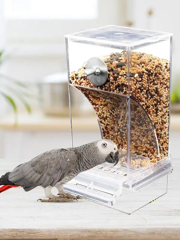 Acrylic Bird Feeders Anti Spill Automatic Parrot Feeder