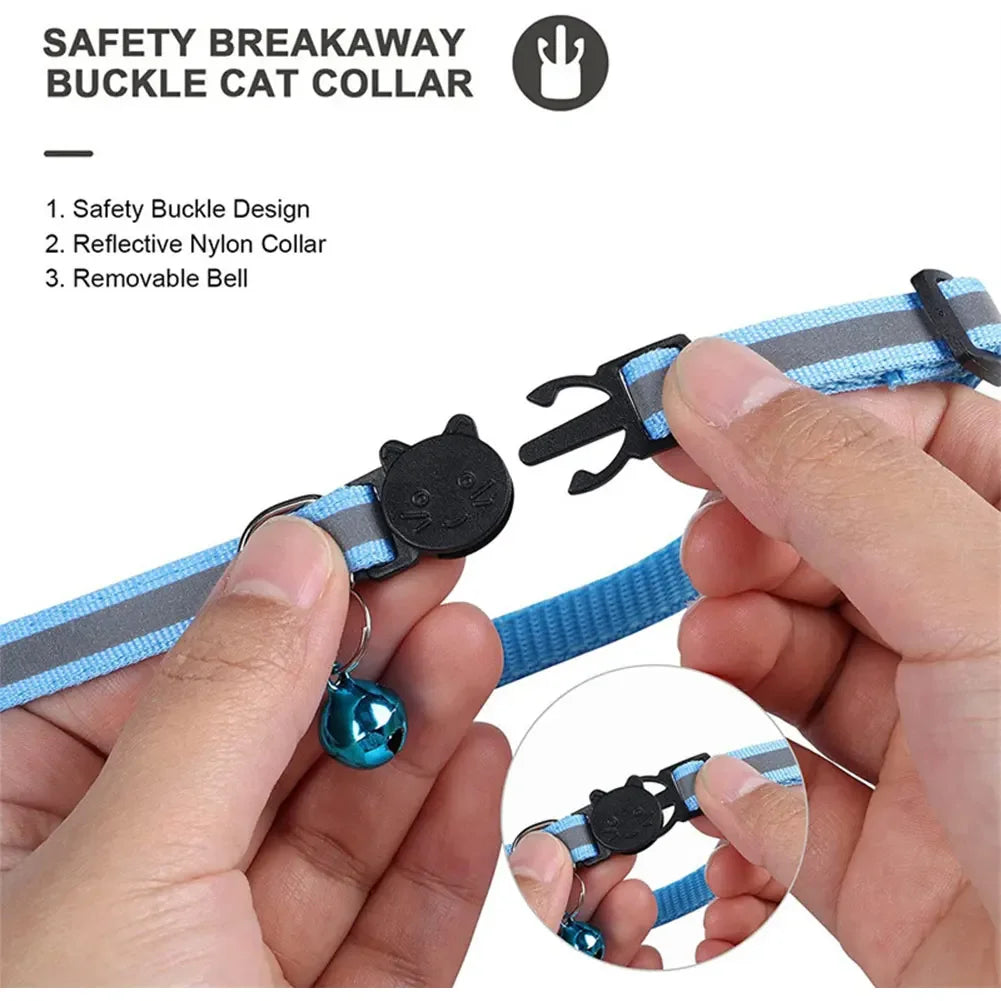 Reflective Cat Collar with Apple AirTag Holder Adjustable