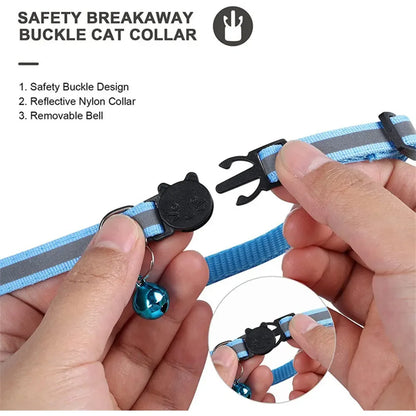 Reflective Cat Collar with Apple AirTag Holder Adjustable