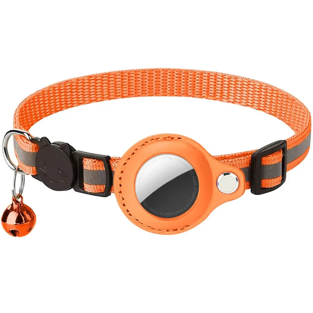 Reflective Cat Collar with Apple AirTag Holder Adjustable