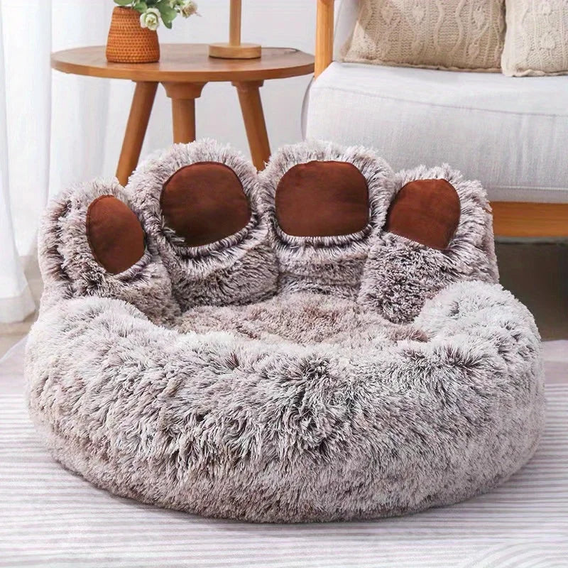 Dog Bed Cat Pet Sofa Cute Bear Paw Shape Comfortable