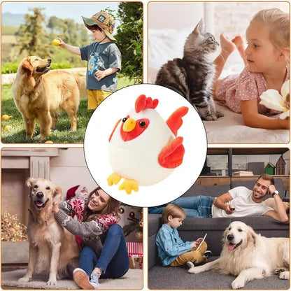 Bounce Ball Cartoon Chicken Plush Toys with Sound