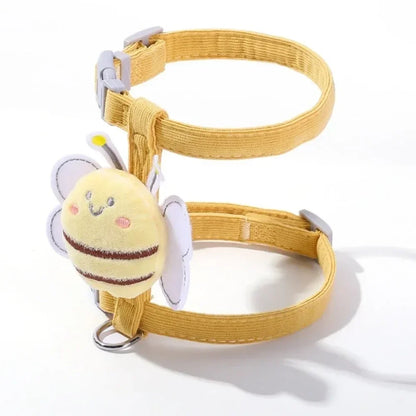 Cat Harness Leash Collar Set Adjustable Cartoon