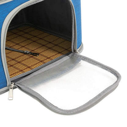 Blue Collapsible Pet Carrier | Oxford Waterproof Travel Bag