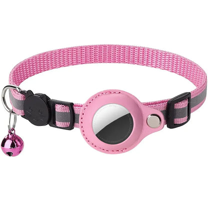 Reflective Cat Collar with Apple AirTag Holder Adjustable