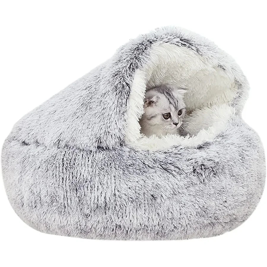 Hooded Cat Bed for Indoor Cats and Small Dogs Large