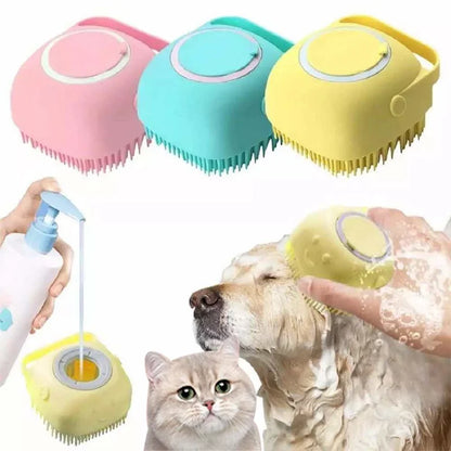 Pet Grooming Bath Massage Brush With Soap And Shampoo