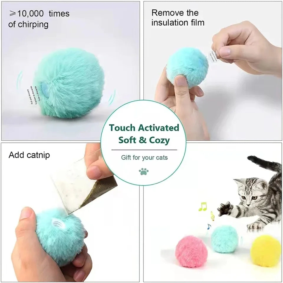 Smart Cat Toys Interactive Ball Plush Electric Catnip