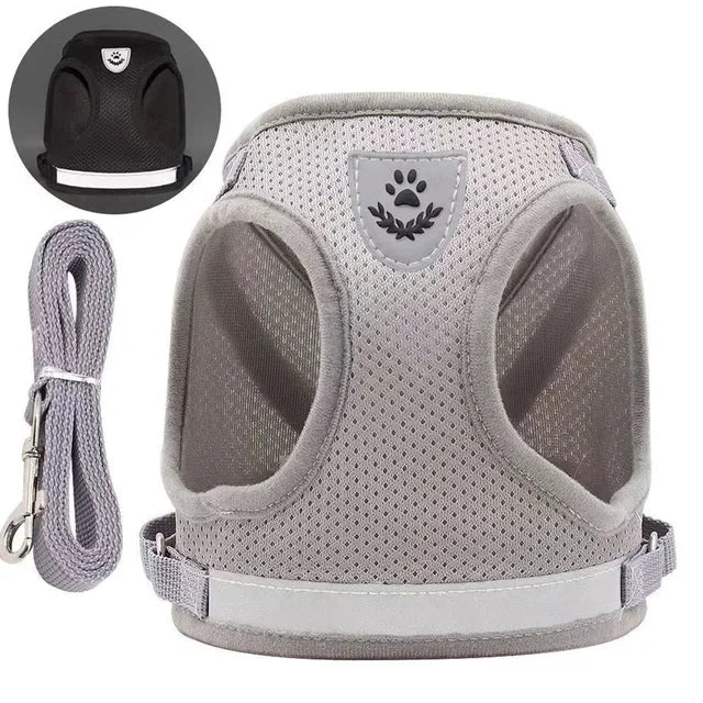 Mesh Cat Harness and Leash Set Escape Proof Adjustable