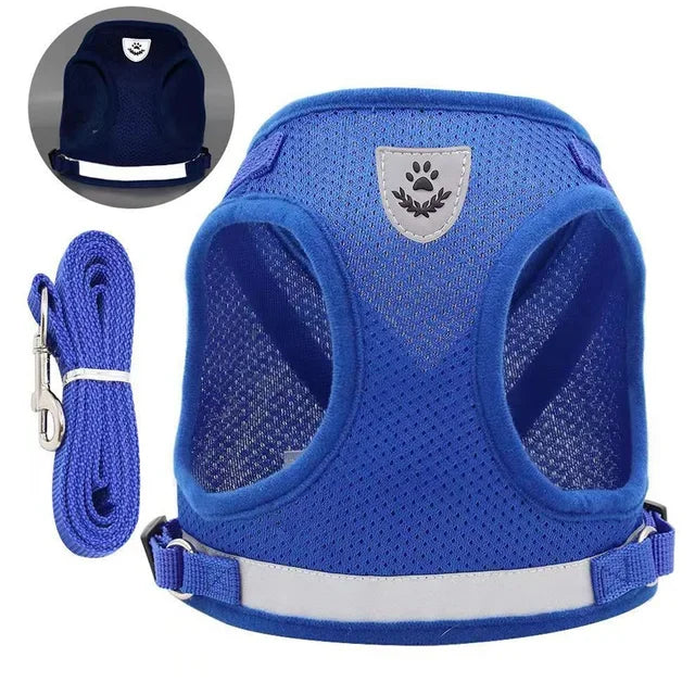Mesh Cat Harness and Leash Set Escape Proof Adjustable