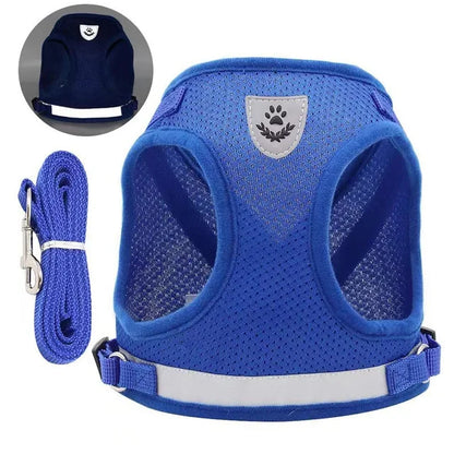Mesh Cat Harness and Leash Set Escape Proof Adjustable