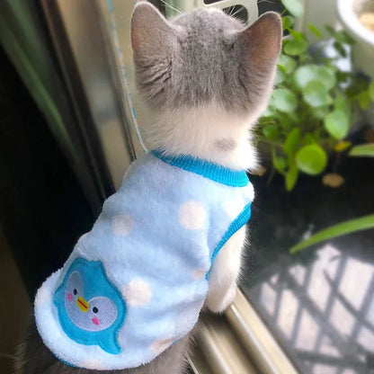 Cartoon Fleece Pet Cat Clothes Winter Warm Pet Dog