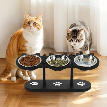 Elevated Cat Bowls 15° Tilted Raised Cat Food Bowls