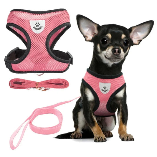 Mesh Cat Harness and Leash Set Escape Proof Adjustable